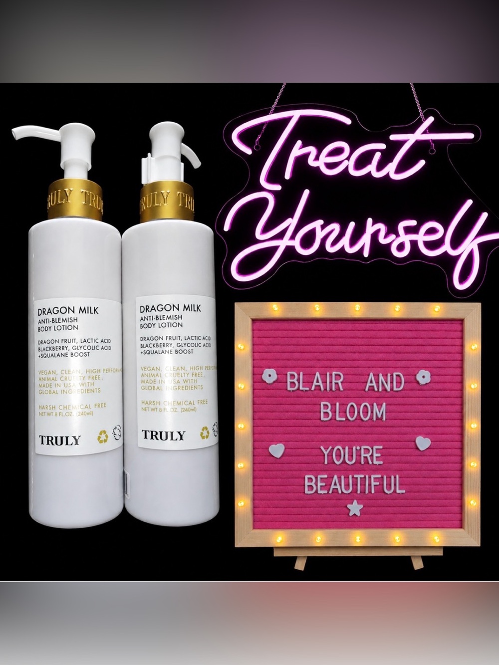 Truly Beauty DISCONTINUED Dragon Milk Anti-Blemish Body Lotion x2!